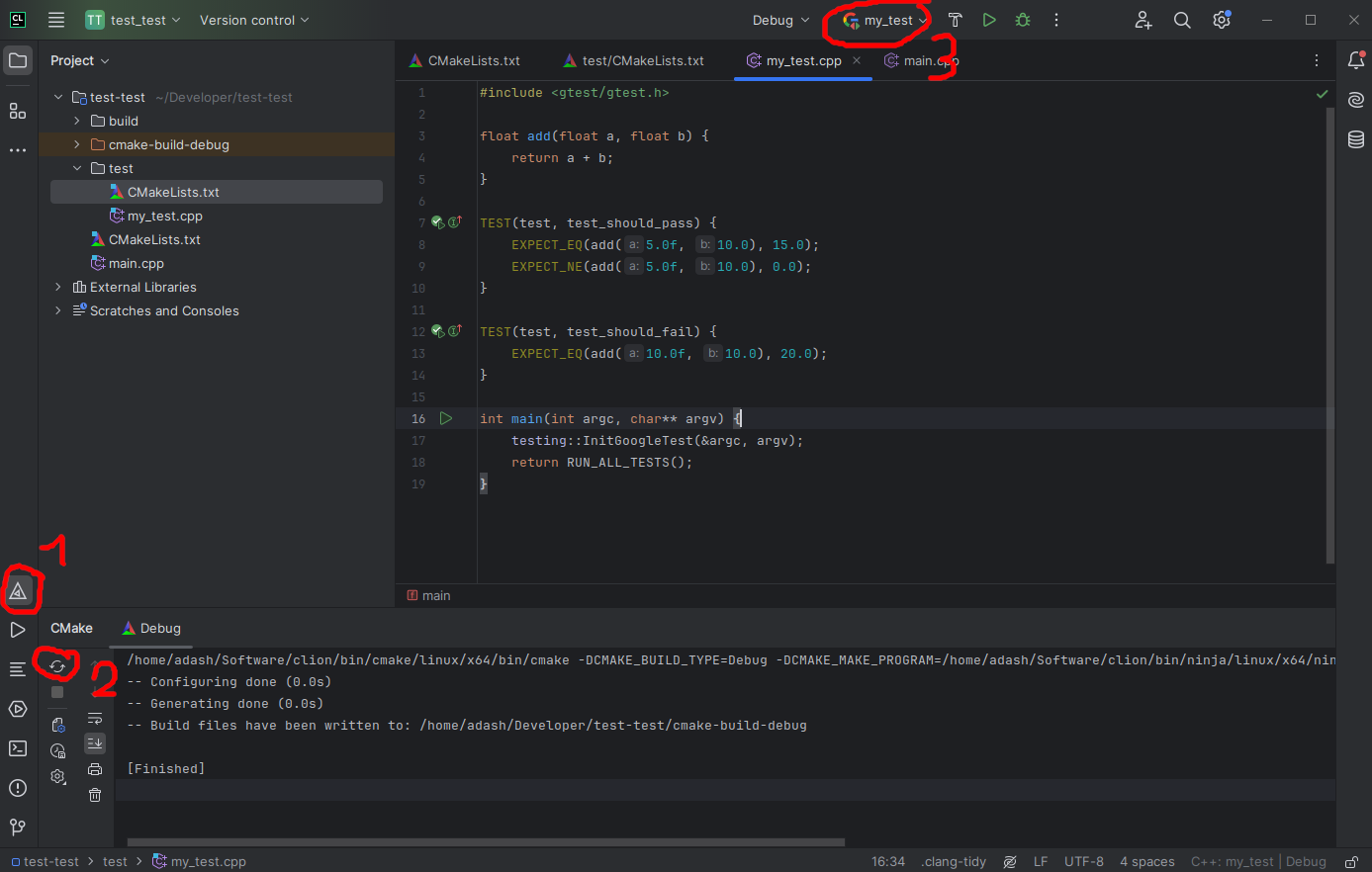 CLion Ctest