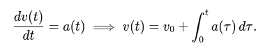 Acceleration to velocity