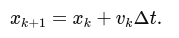 Velocity to pose (discrete)